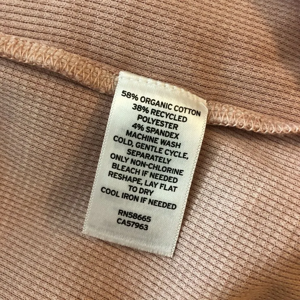 Caslon Womens Top Waffle Knit Thermal Boxy Oversized Hi Low Hem Light Pink S - Image 4