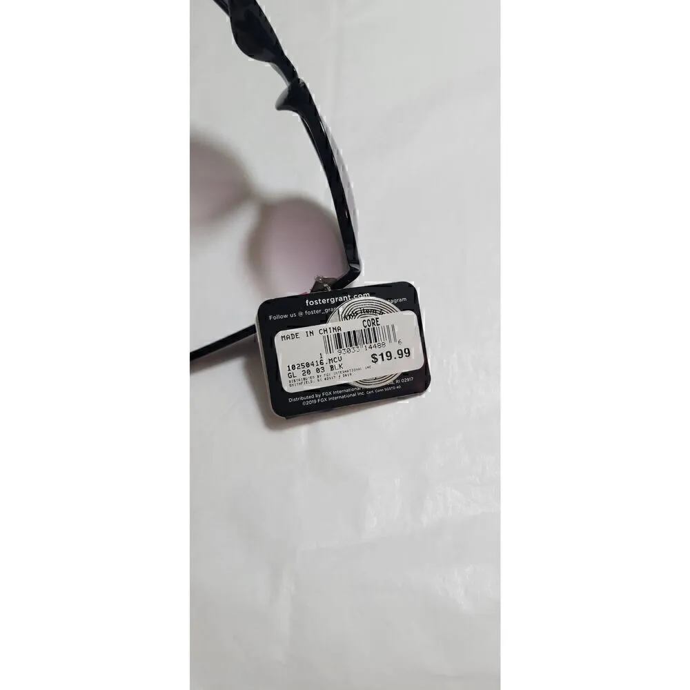 Foster Grant Oversized Black Sunglasses with Crystal Details Maxblock Scratch Re - Image 8