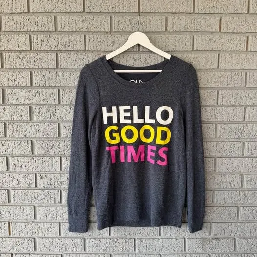 Chaser Size Small Hello Good Times Lightweight Pullover Sweatshirt Soft - Image 2