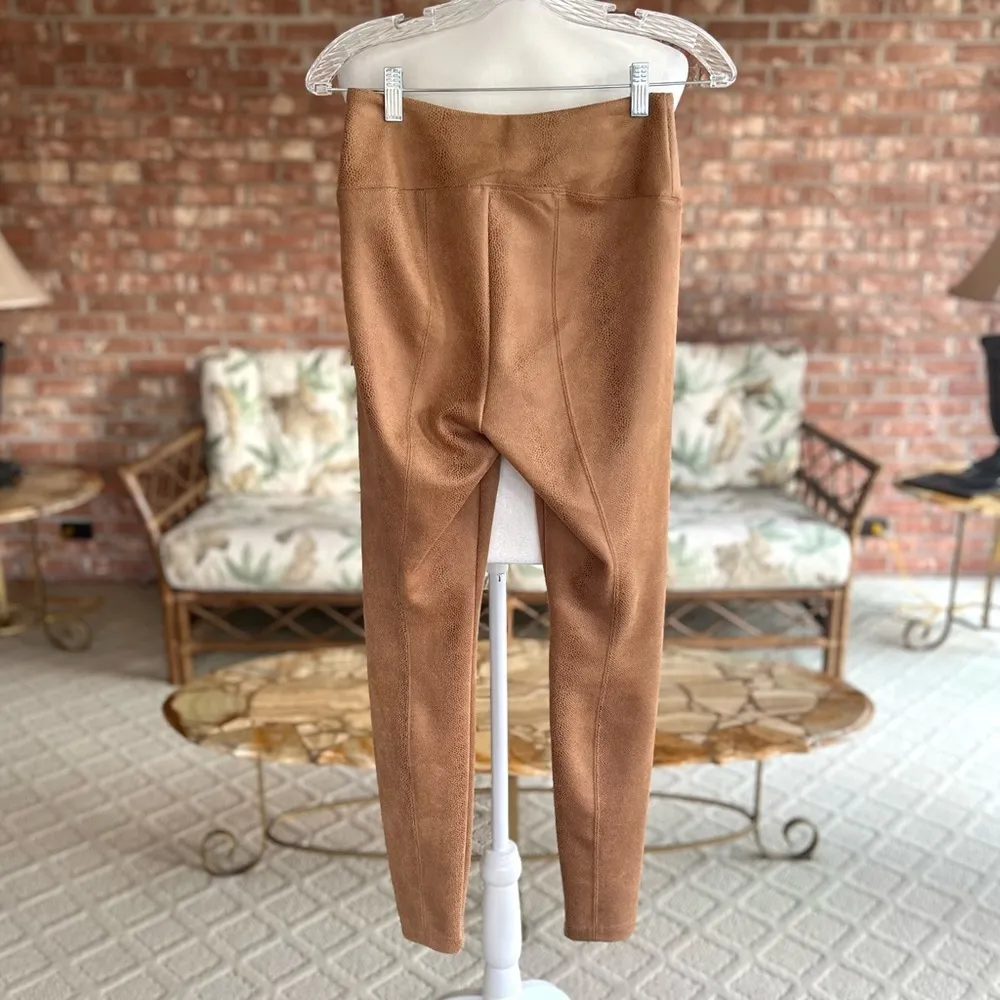 WHBM Runway Legging Pants Snake Foil Print Bronze 4 Chic Ponte Knit - Image 10