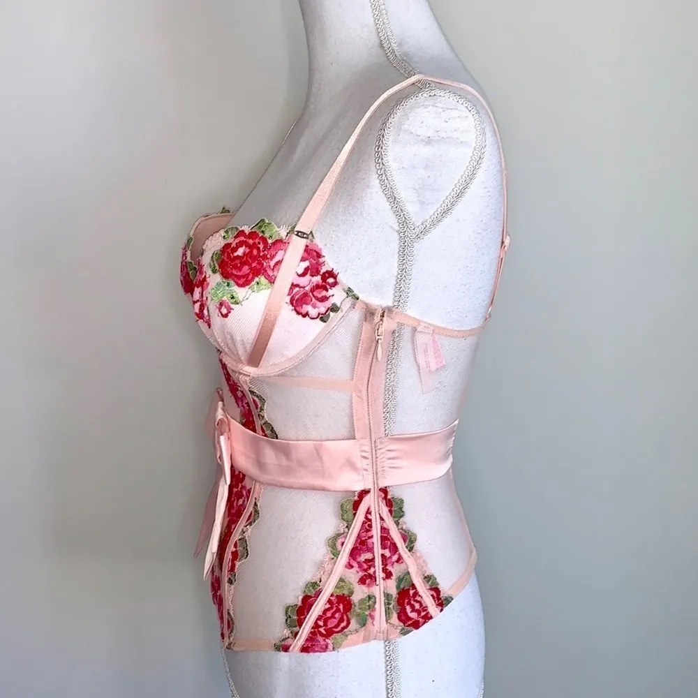 Victoria’s Secret Rose Embroidered Bustier - Image 4