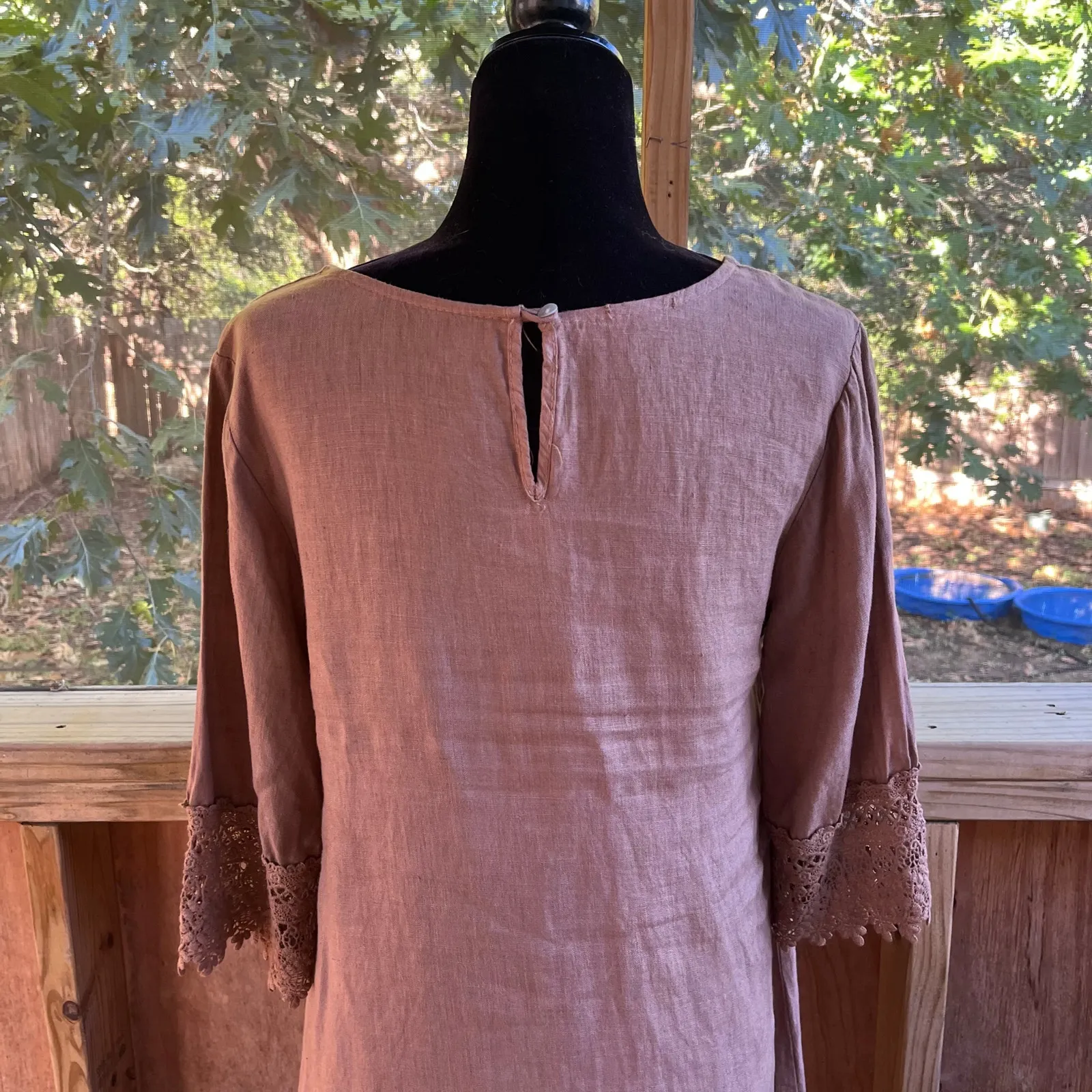 Stella Rosa Women's 100% Linen Brown Shift Dress Size S - Image 5