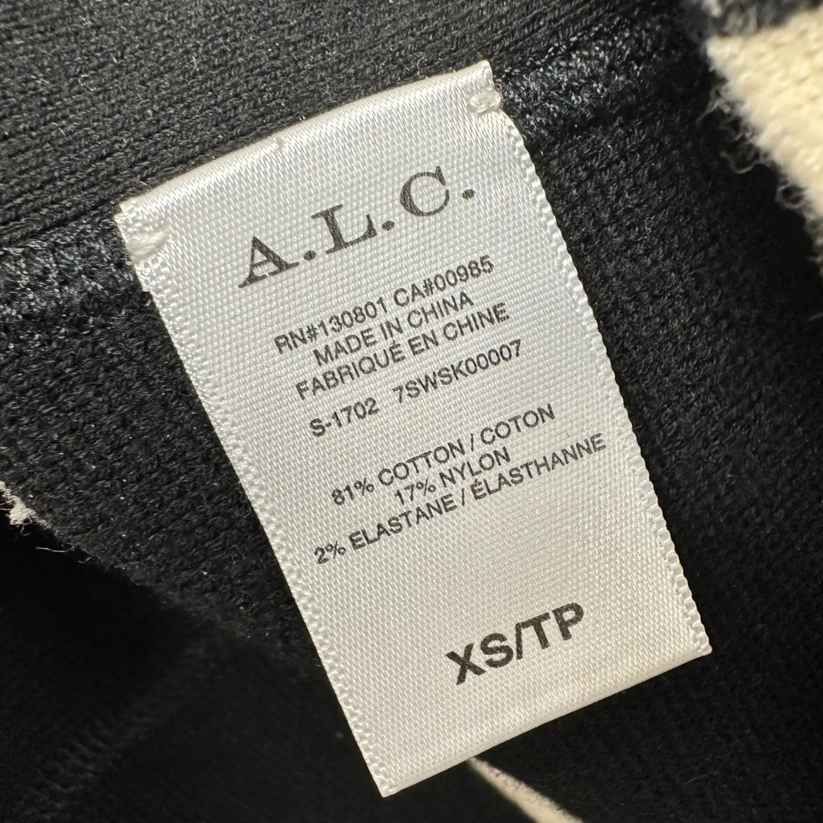 A.L.C. Womens Striped Knit Stretch Pencil Skirt Black XS - Image 5