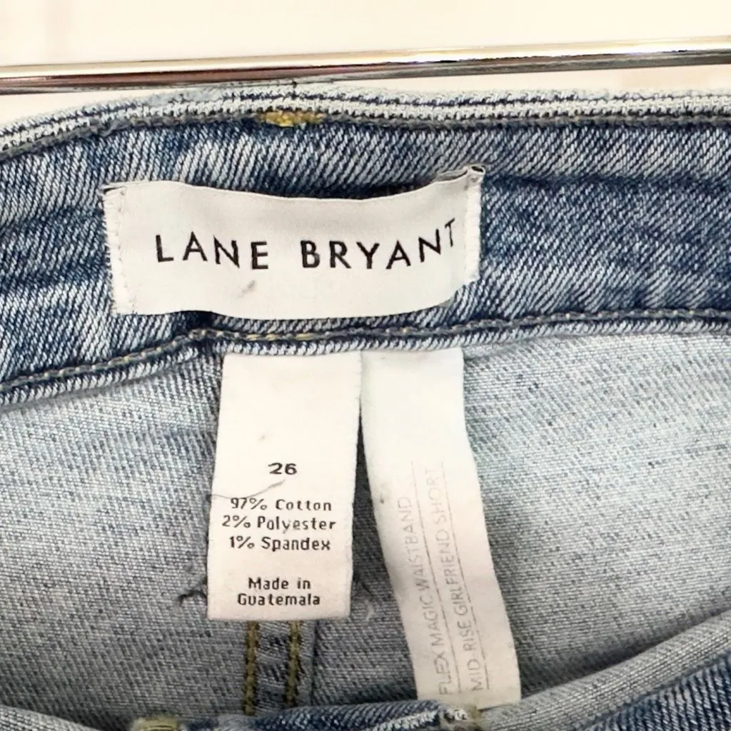 Lane Bryant Plus Size 26 Shorts Mid Rise Girlfriend Denim Blue‎ Stretch 1460 - Image 7