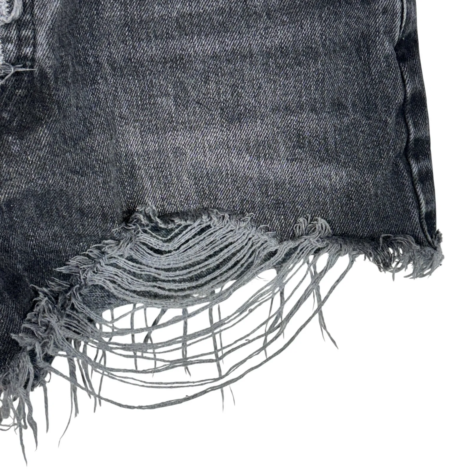 BDG SZ 28 Summer Cutoff Jean Shorts Button-Fly Frayed Ripped Hi-Rise Distressed - Image 3