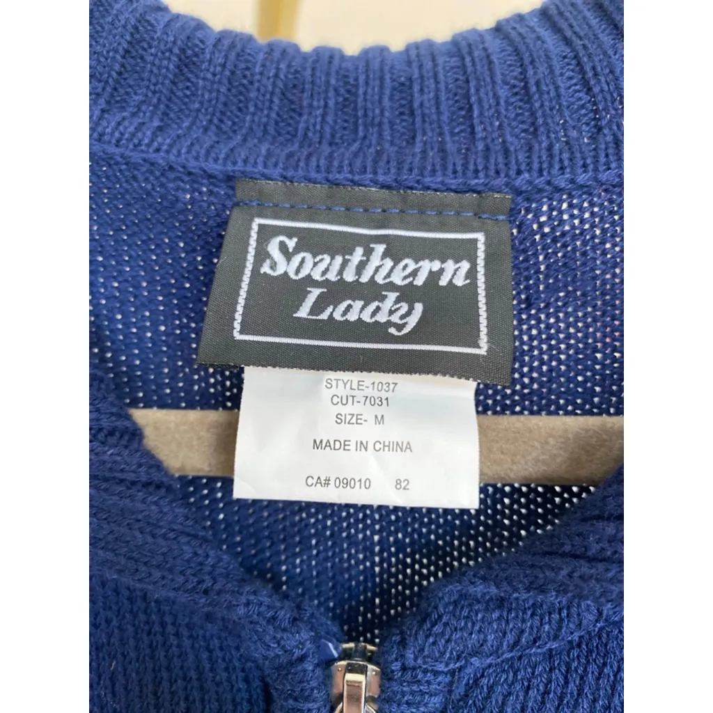 Southern Lady Snowflake Sweater Vest Christmas Navy Blue Embroidered Parisian M Size M - Image 7