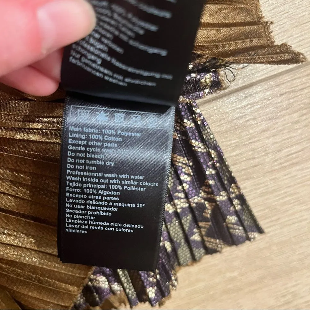 NWT ba&sh Posy Dress Cutout Metallic Violet Purple Short Sleeve Dress Size S/4 - Image 8