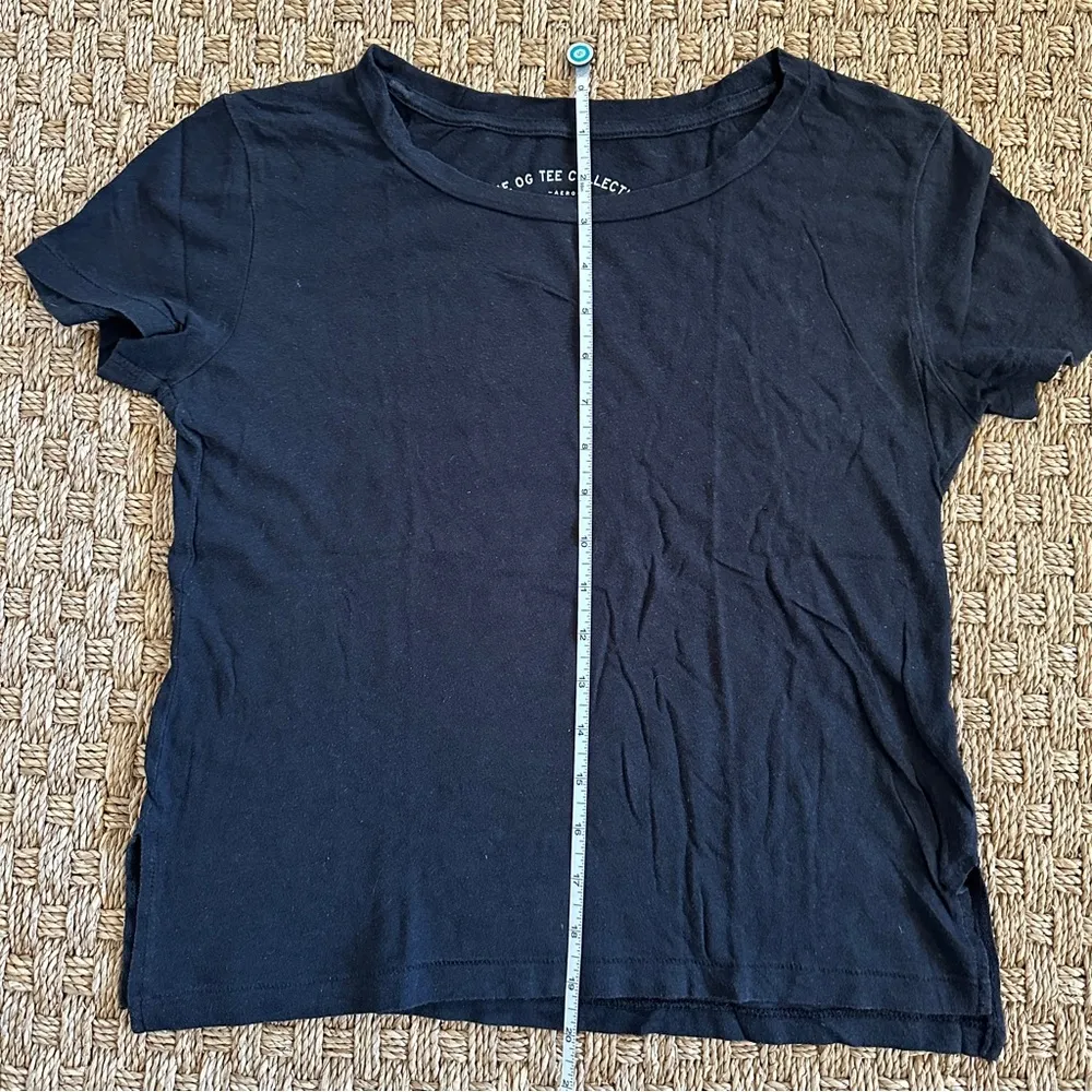 Women's Black T-Shirt aeropostale t shirt women xs black OG Tee Perfect Crew - Image 6