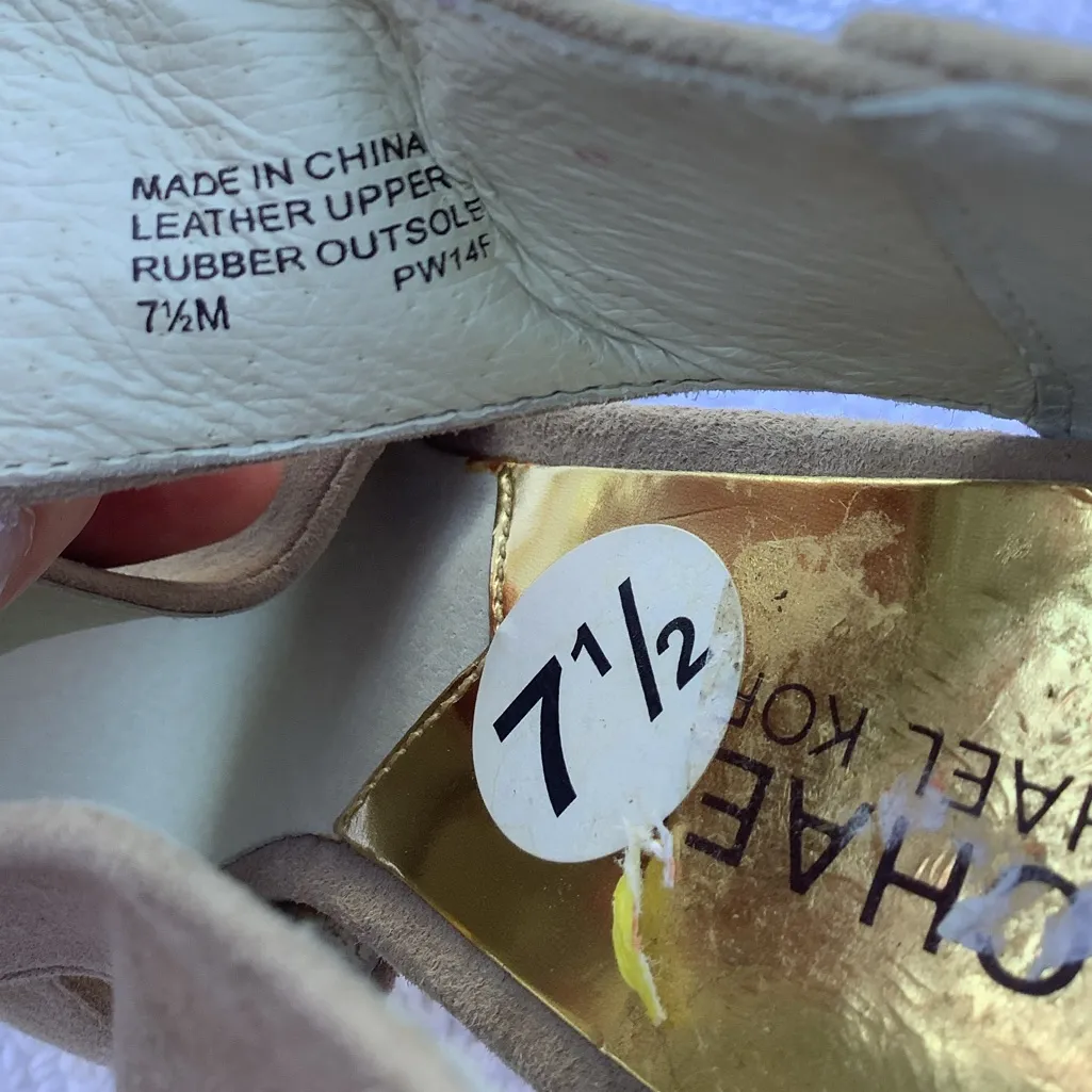 Stylish MK suede leather sandals 🌷🌷🌷NWOT Tan Size 7.5 - Image 9