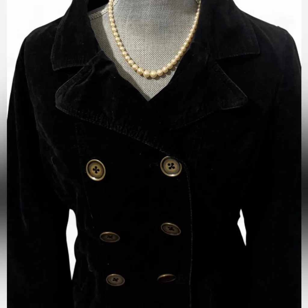 Mossimo Supply Co. Black Pea Coat with Brown Buttons Size M - Image 2