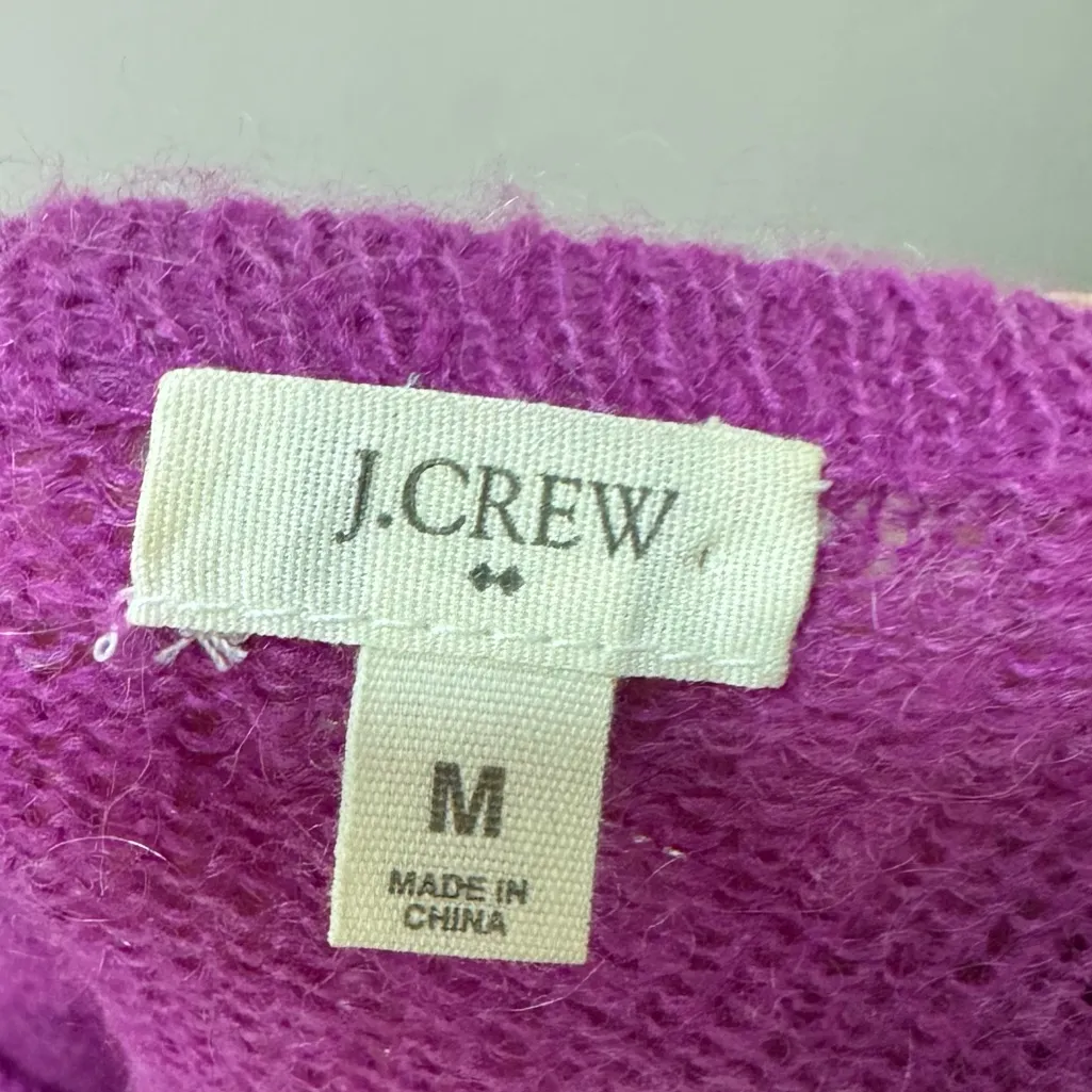 J.Crew  fuchsia wool blend light weight sweater medium - Image 5
