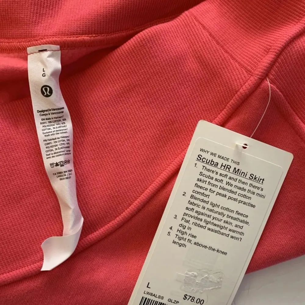 Lululemon Scuba HR Mini Skirt Pink Glaze Coral Large L New NWT LW8ALSS RARE HTF - Image 4