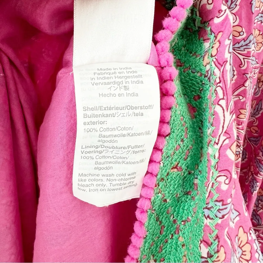 J Crew Belted tunic dress in pink vines block print size medium m - Image 6