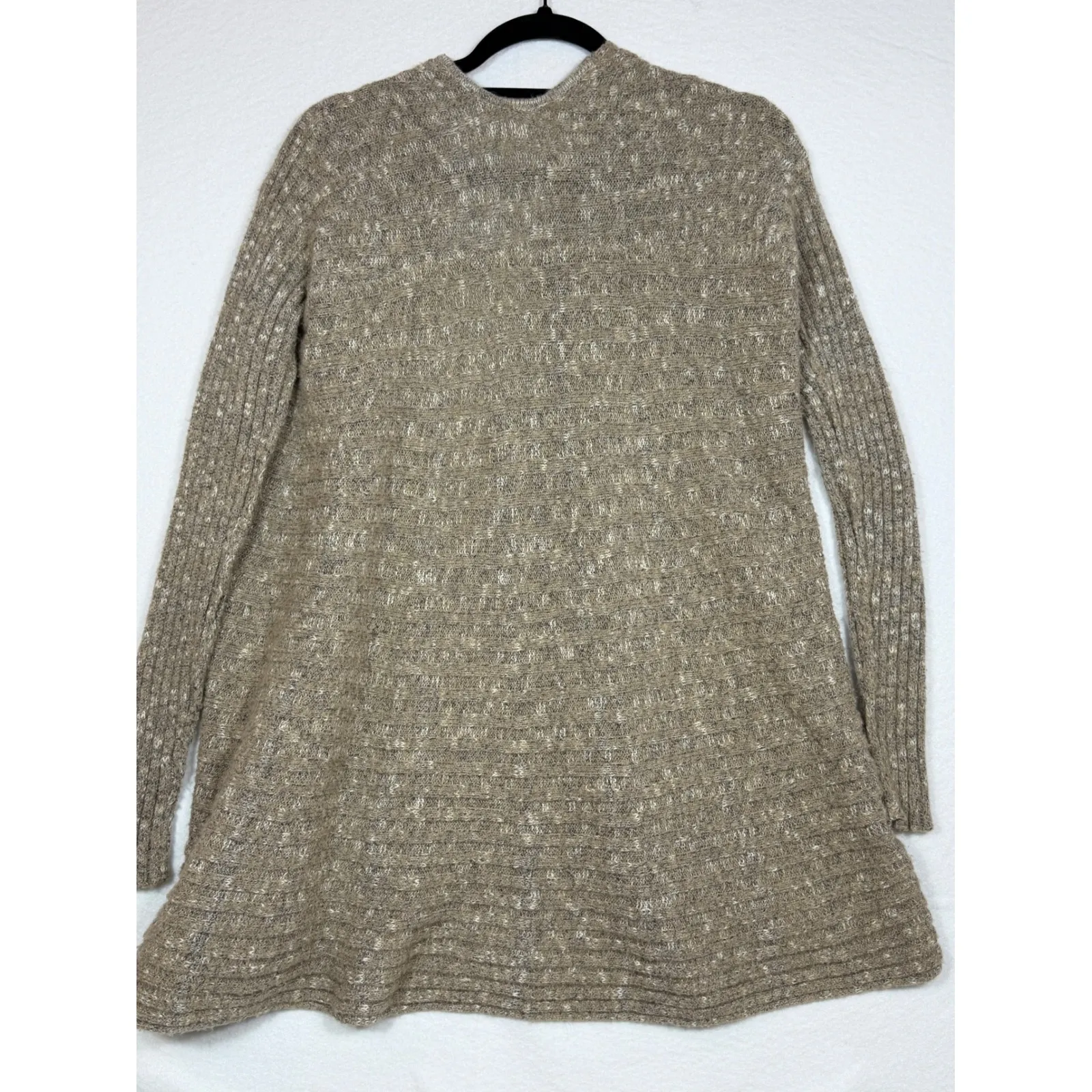 Free People Textured Knit Open Front Cardigan Sweater Beige Womens Size Small - Image 8