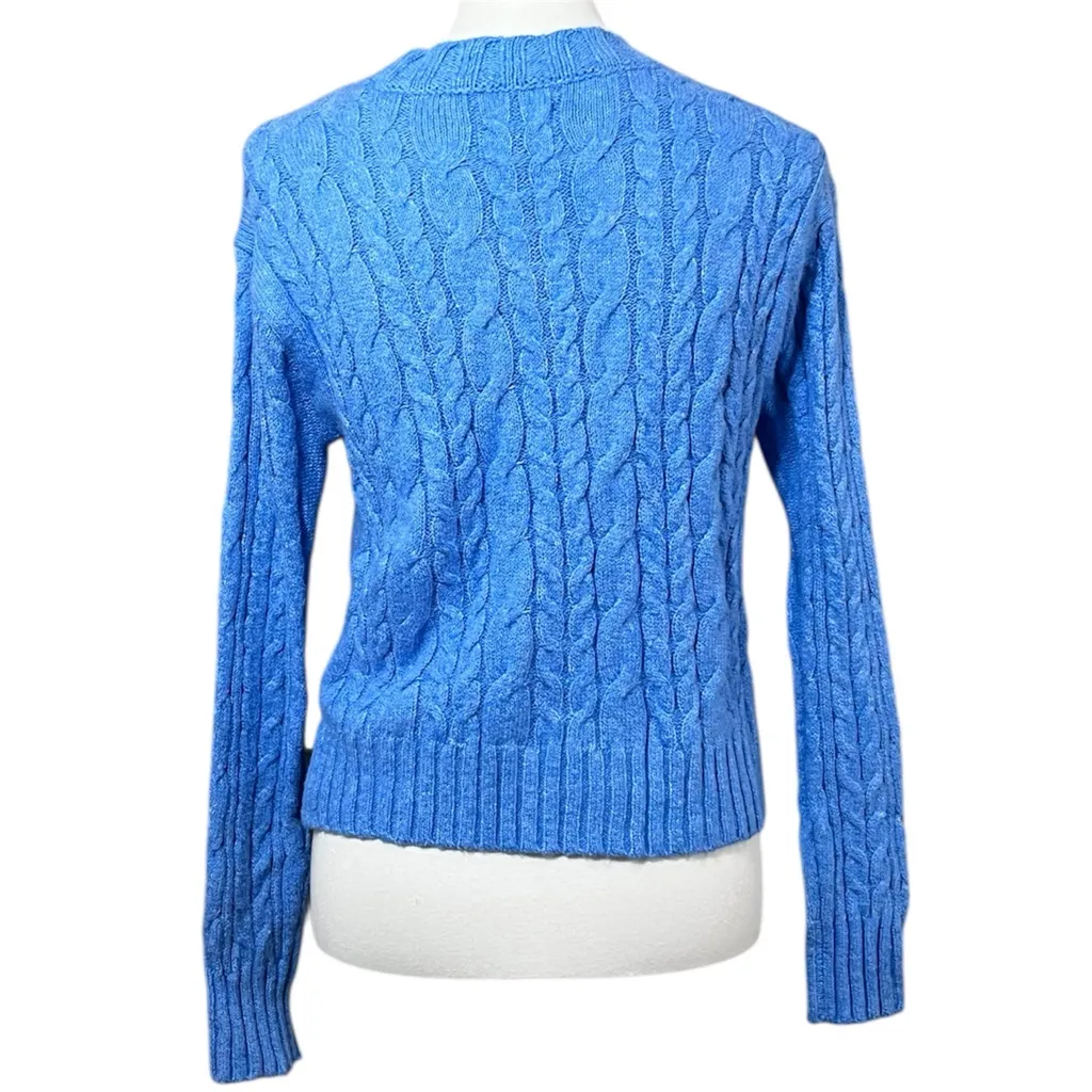 American Eagle Outfitters Blue Button-Up  Cable Knit Cropped Cardigan NWOT XS - Image 5