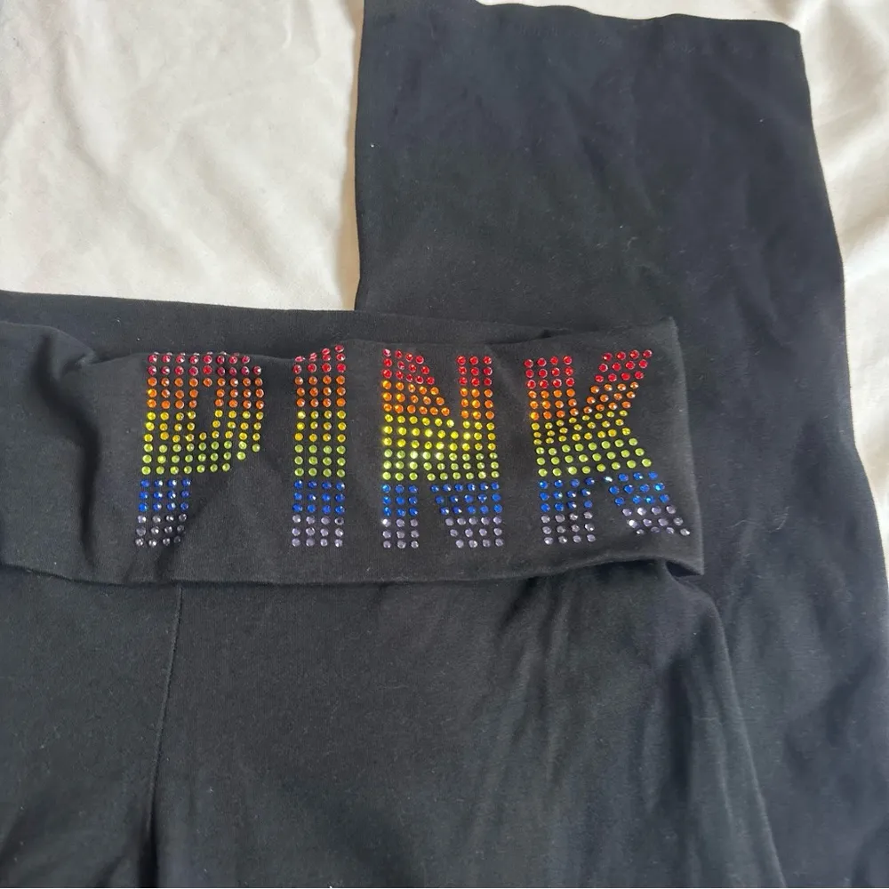 Y2K Victoria's Secret Bling foldover Waist Flare Yoga Pants - Image 2