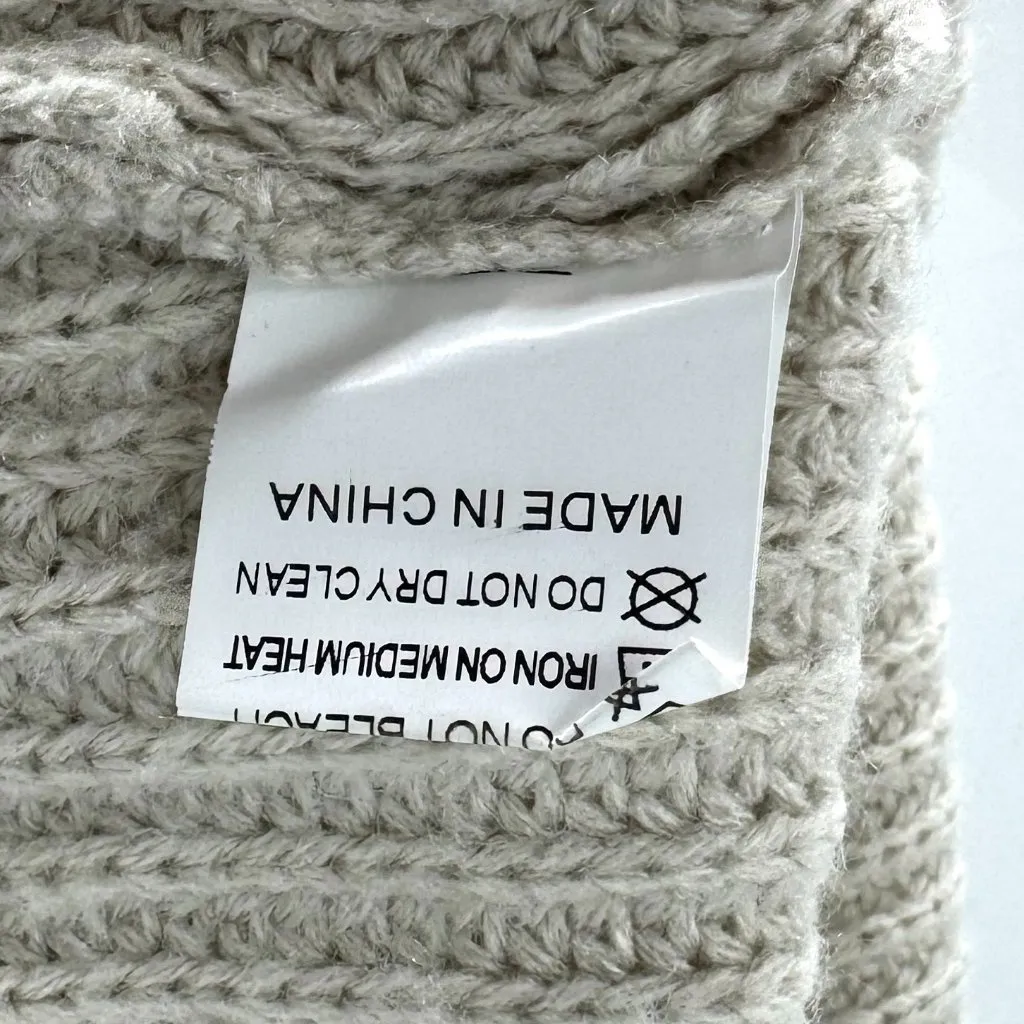 Shaker Knit Sweater Vest with Chest Pocket Beige Size Medium Tan - Image 5