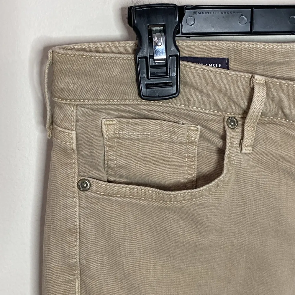 NYDJ Ami skinny ankle jeans with released fringed hemline in sand size 6 - Image 6