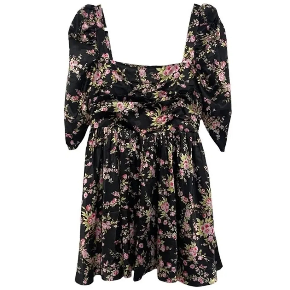 Likely Dresses Nwt Likely Brandie Mini Dress Black With Floral Print size 4 -b14 - Image 4