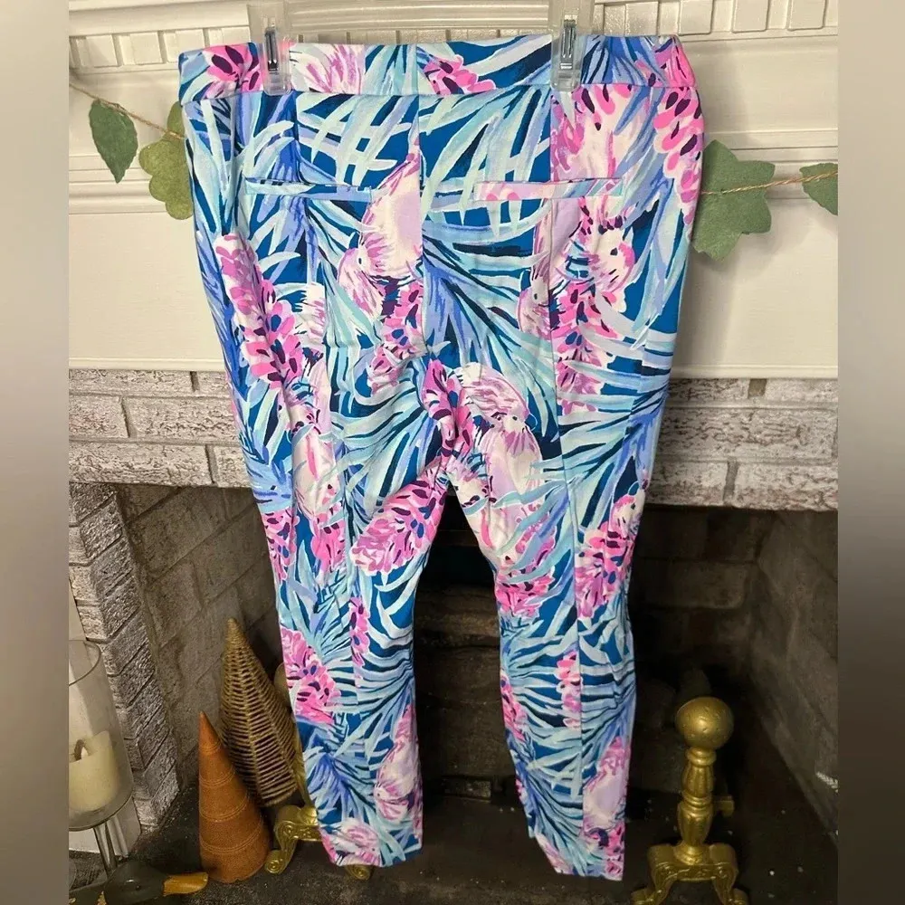 Lilly Pulitzer Kelly Knit Skinny Ankle Pants size 8 Mr peacock blue tweethearts - Image 2