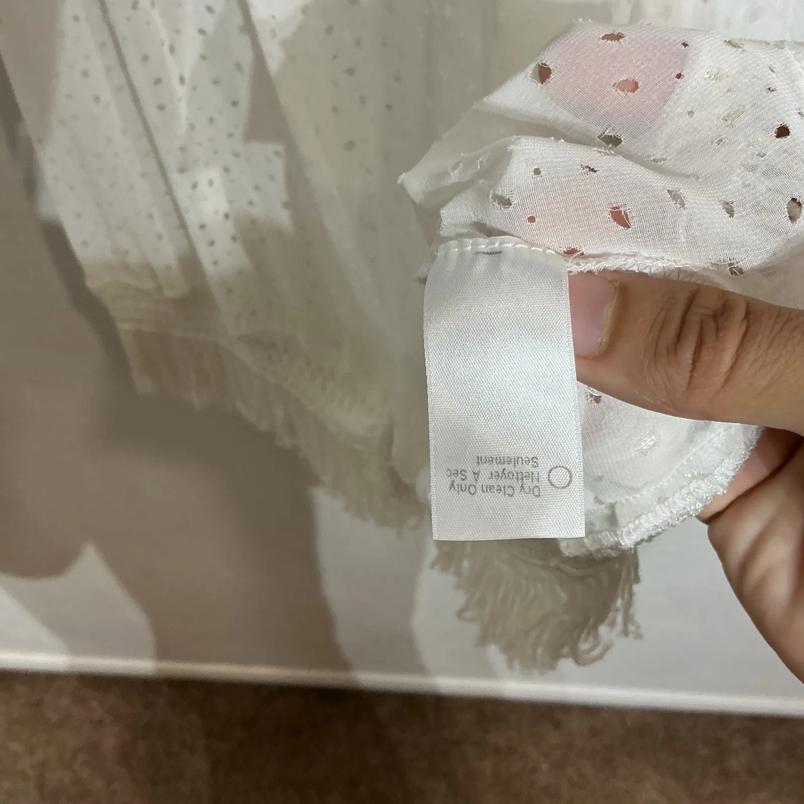 L*Space White Visions Fringe Tank Cover Up Sz S - Image 7