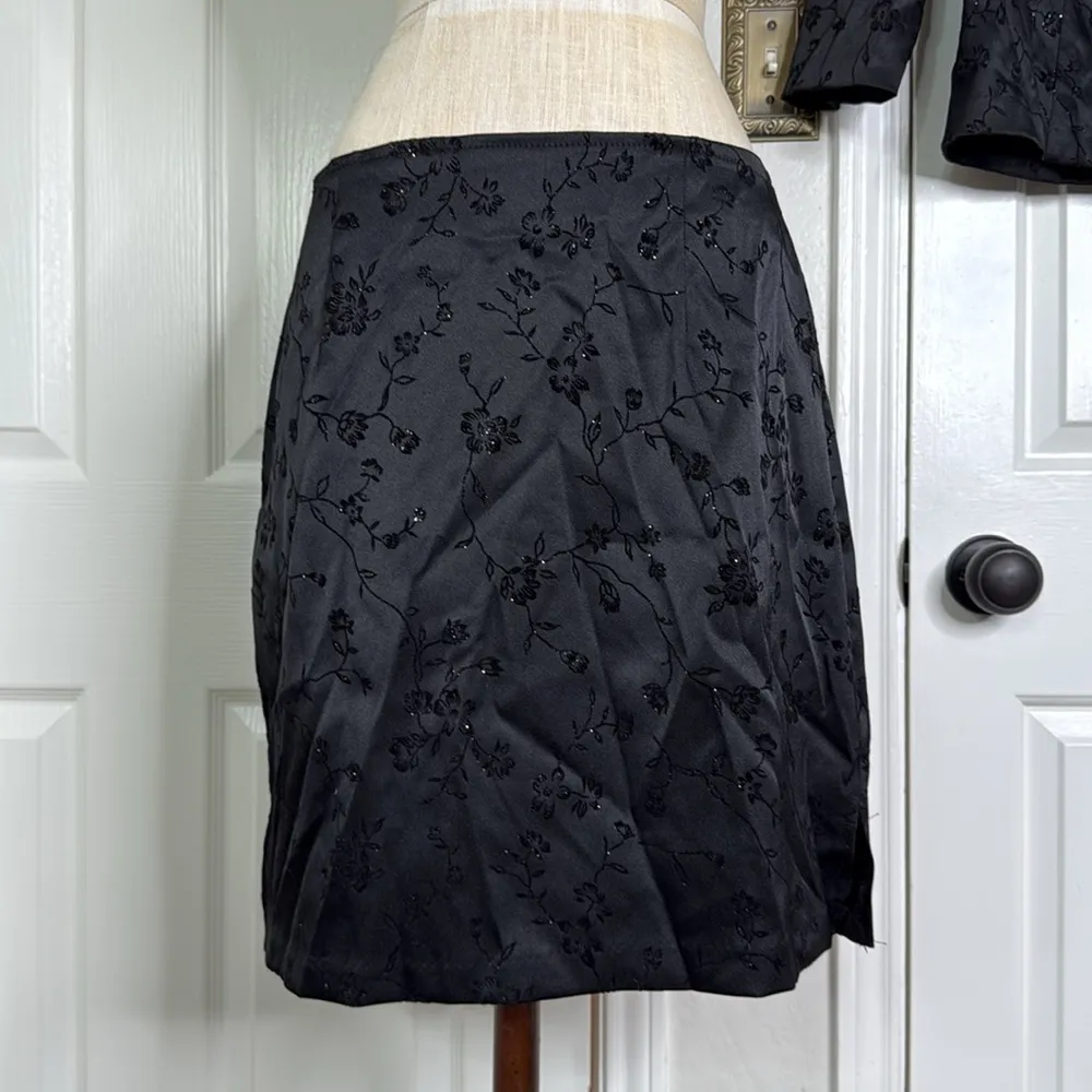 Y2k glitter tie front blazer and skirt set Black Size 10 - Image 9