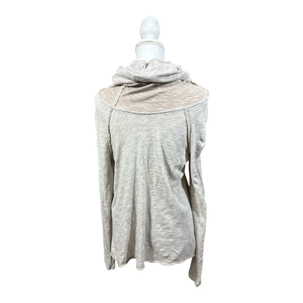 Free People Beach Beige Cocoon Cowl Neck Knit Sweater Tunic - Image 9