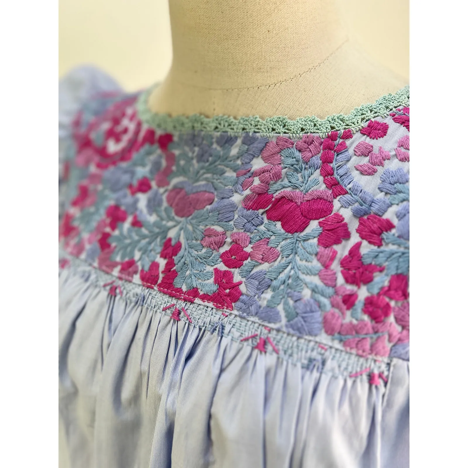 Mi Golondrina Soledad Blouse Blue - Image 5