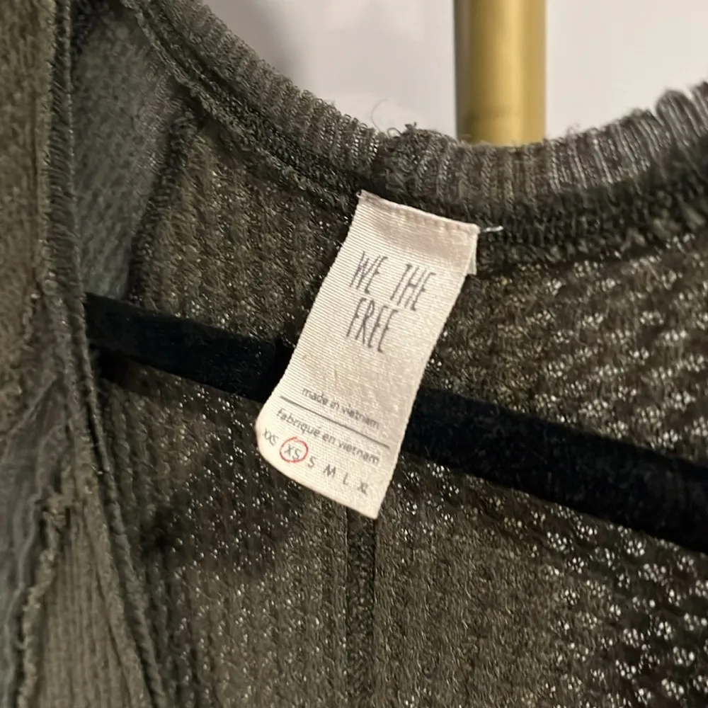 Free People Catalina Thermal Top Olive Green Long Sleeve Top XS - Image 6