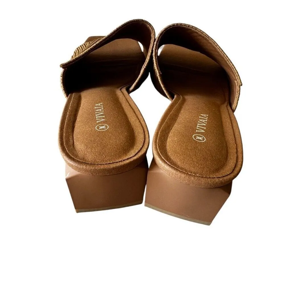Vivaia Tan Almond Knot Juliet Pro Slide Sandals Size 41 ( 10.5 US) - Image 5