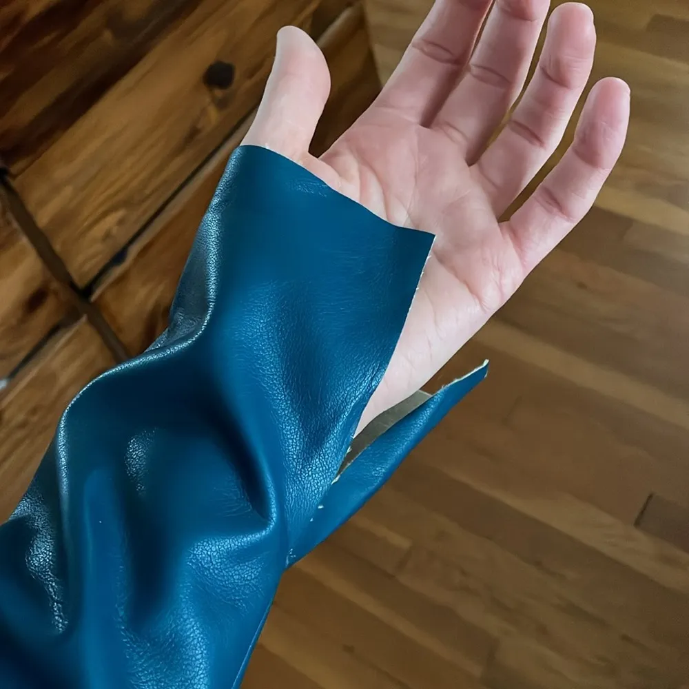 OAK + FORT VEGAN LEATHER WRAP TOP Blue Size M - Image 9