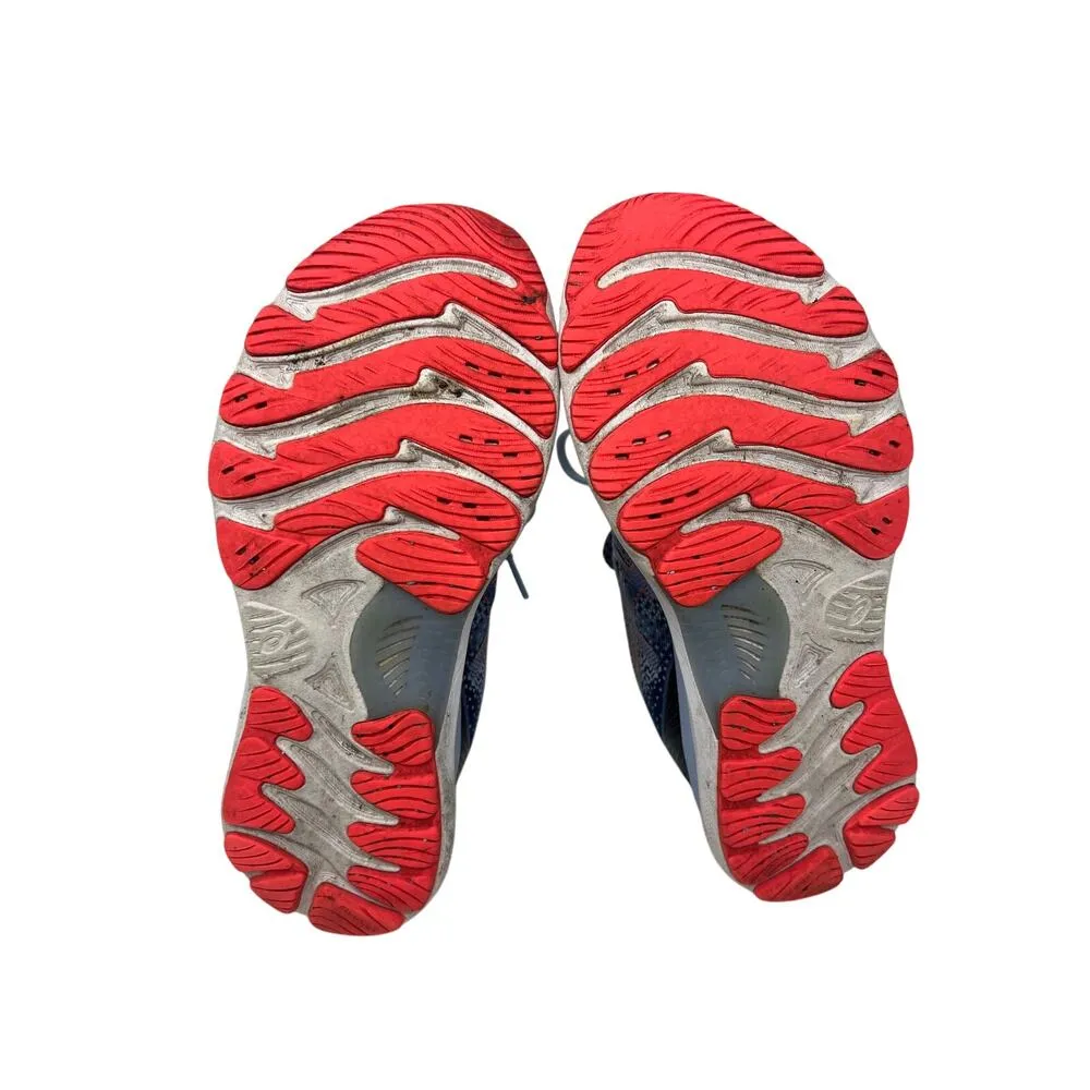 Asics Gel Nimbus Running Sneaker in Mist and Blazing Coral 7 - Image 5