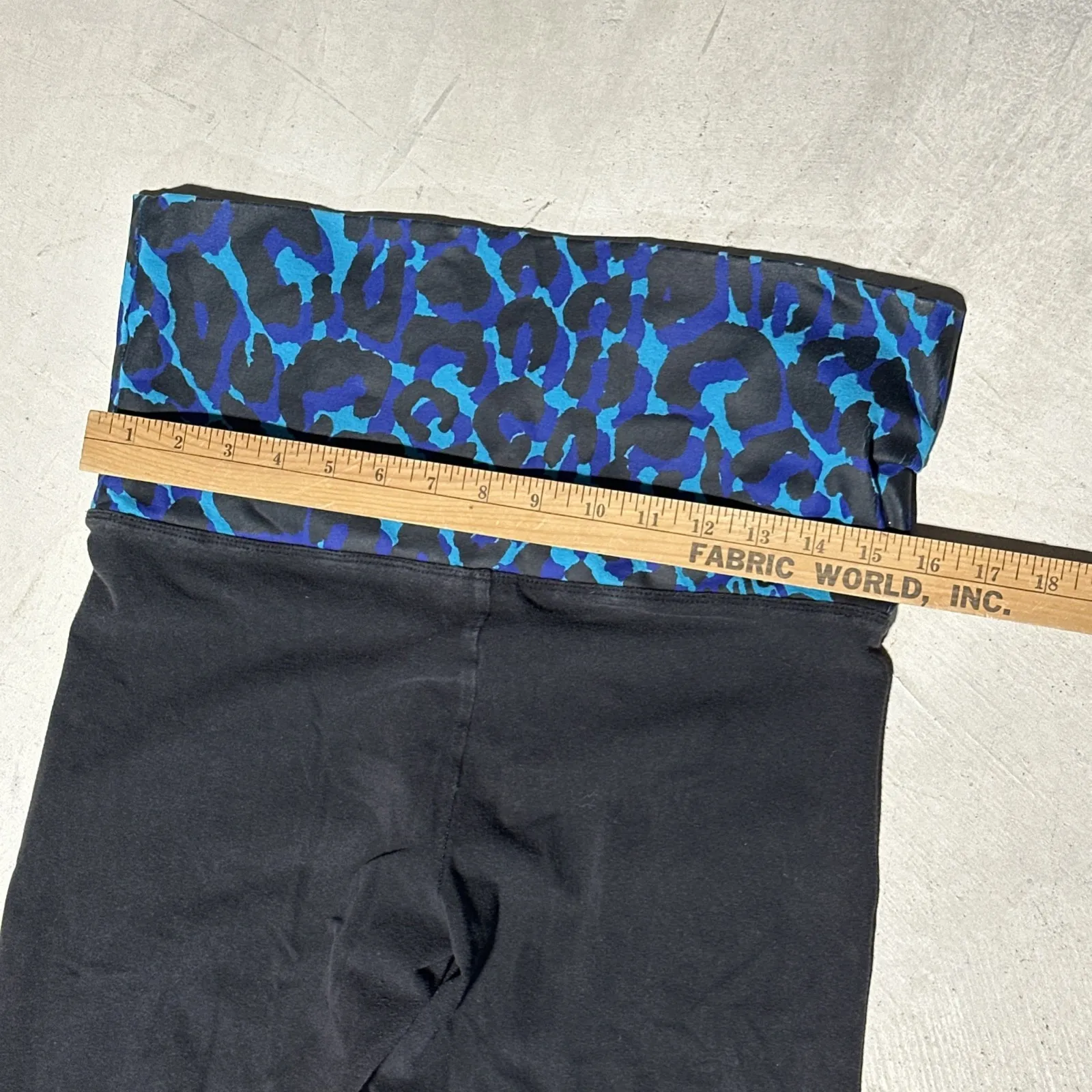 2011 Victoria's Secret PINK Y2K Blue Bling Foldover Leggings Yoga Pants SZ L - Image 5