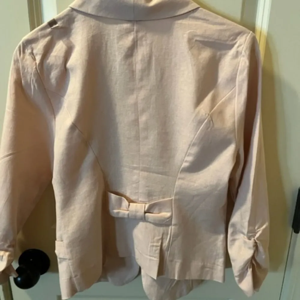 Wet Seal Pale Pink Linen Blazer Size Medium NWT - Image 4