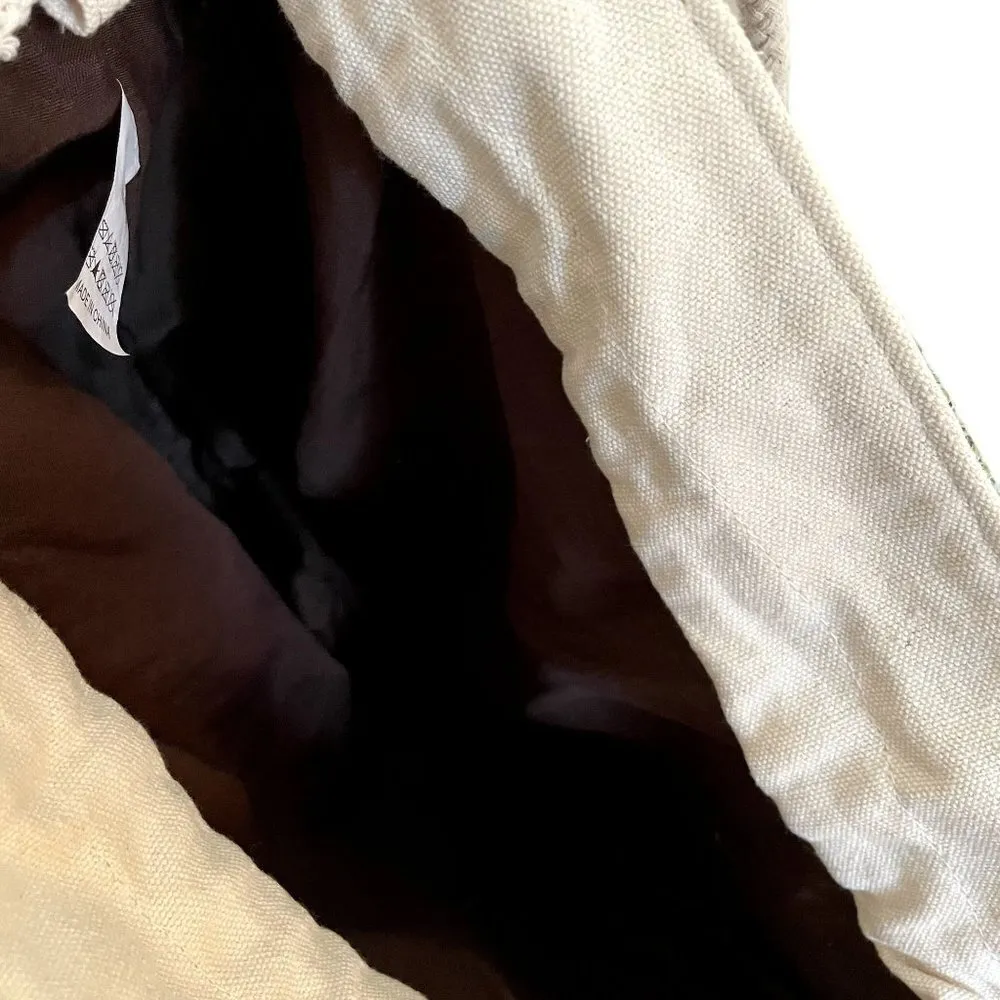 100% paper colorful striped basket weave handbag shoulder bag drawstring closure Green - Image 5