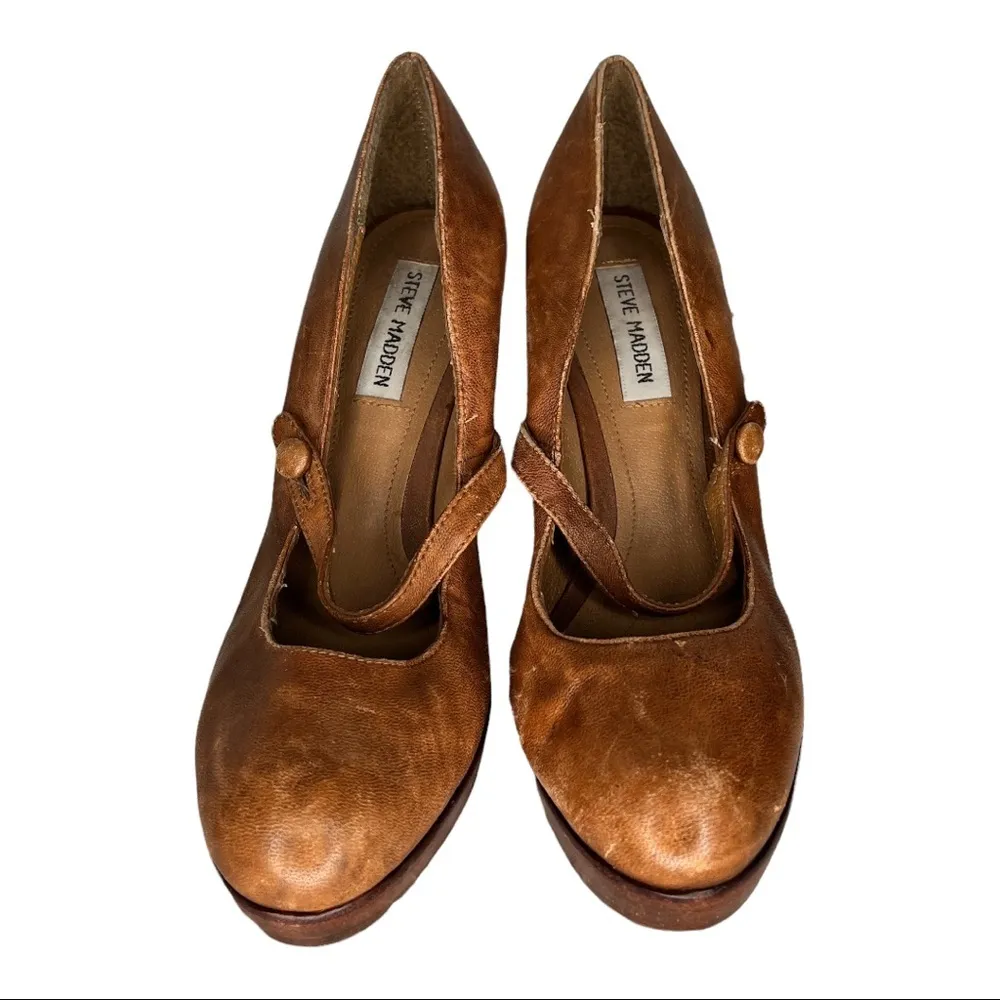 Steve Madden Mytaj Wedge Leather Heels‎ - Image 4