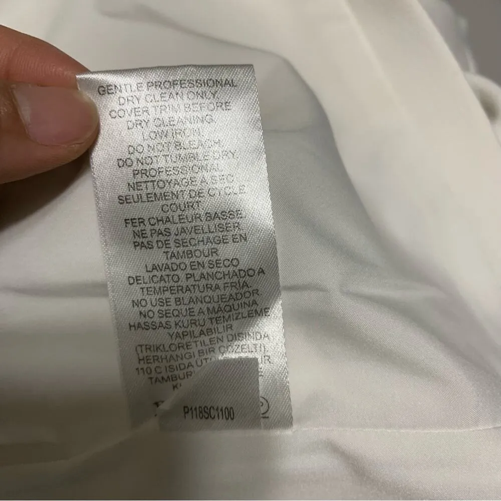 Tibi white structure‎ crepe cutout open back sleeveless shift dress size 0 - Image 8