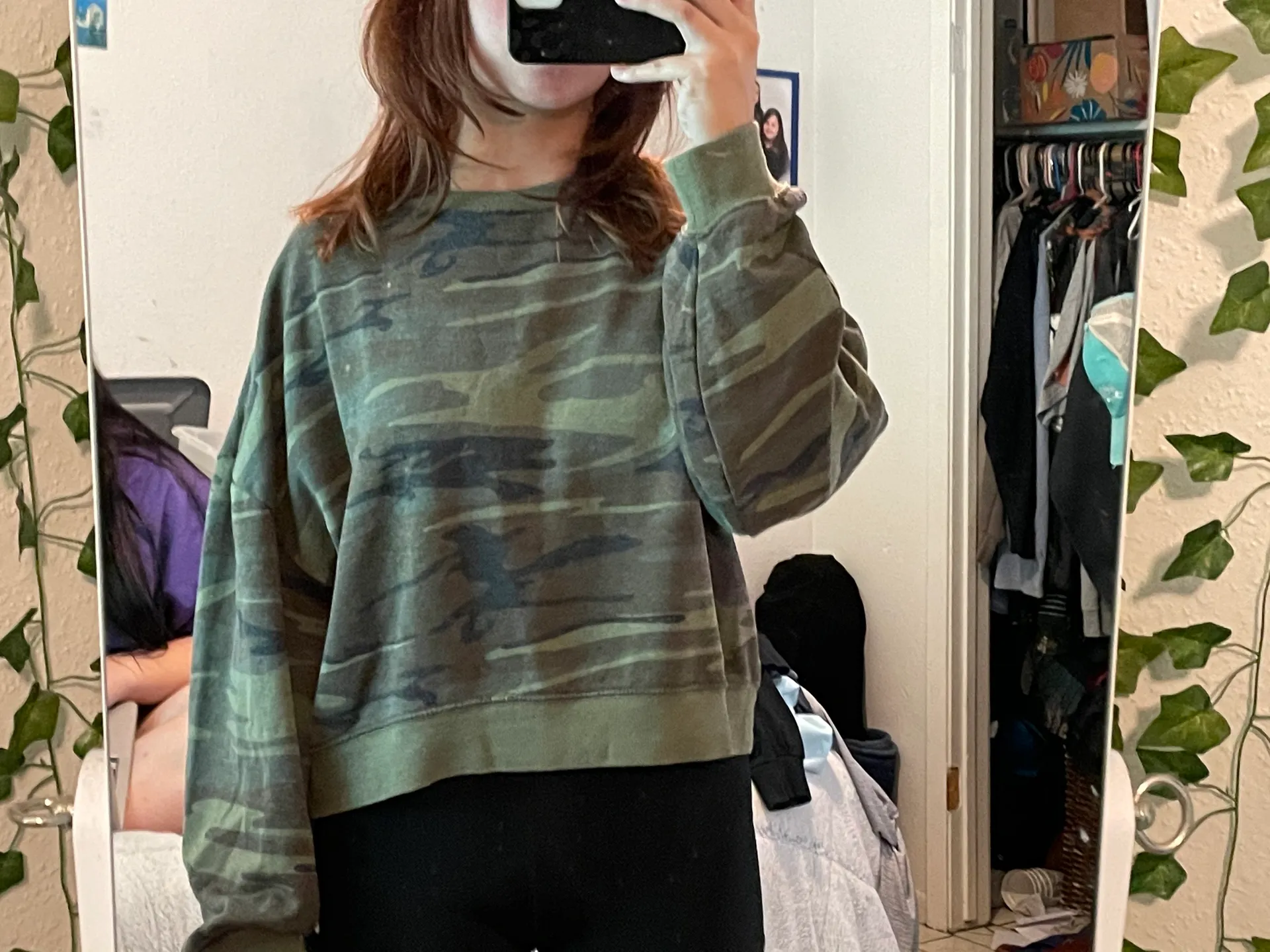 Camo low cut crew neck Green Size L - Image 3