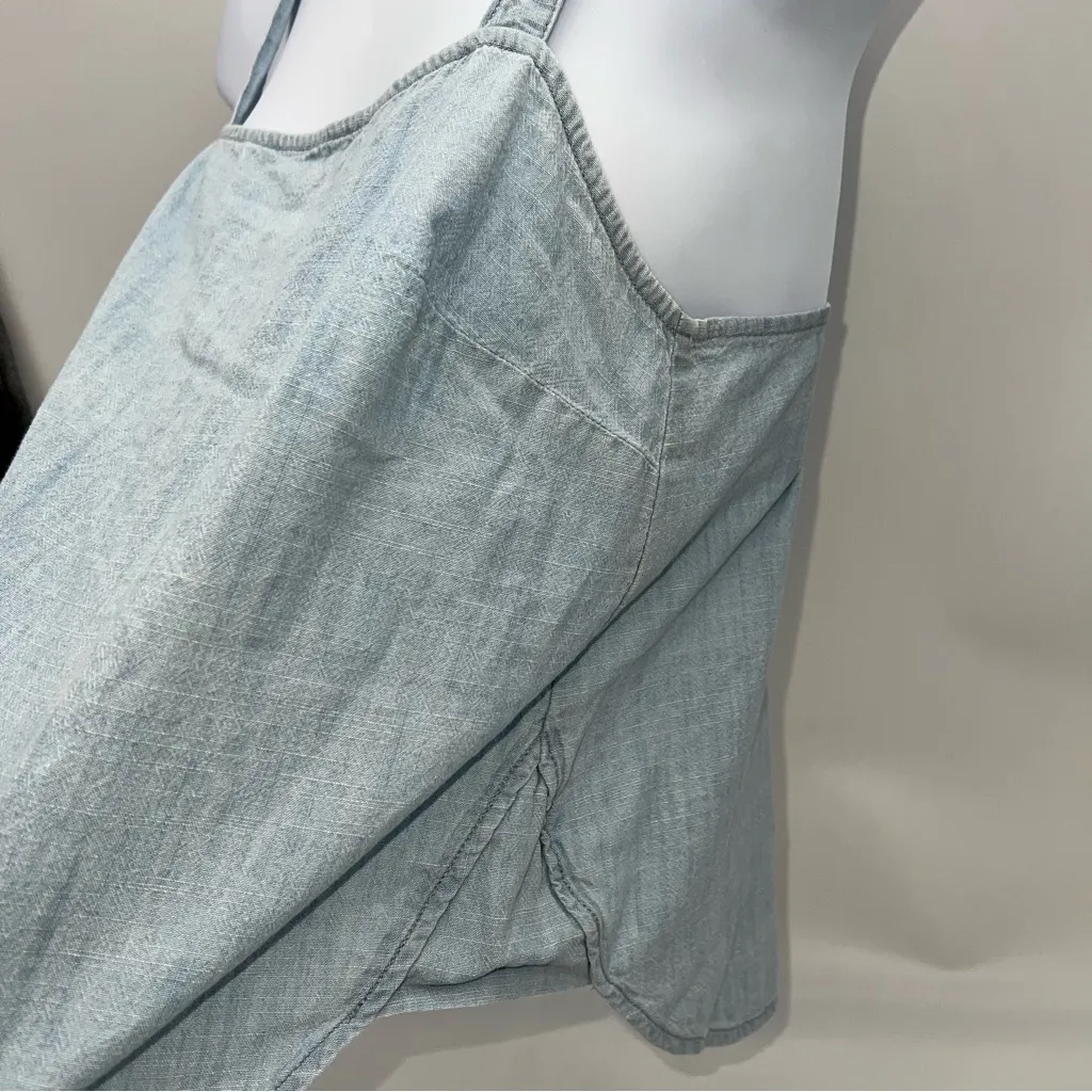 Madewell Women’s 100% Cotton Light Blue Denim Tank Top-Size XS - Image 4