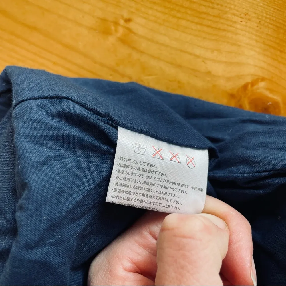 Handmade Japanese Patchwork Tote Bag 100% Cotton Navy Blue - Image 13