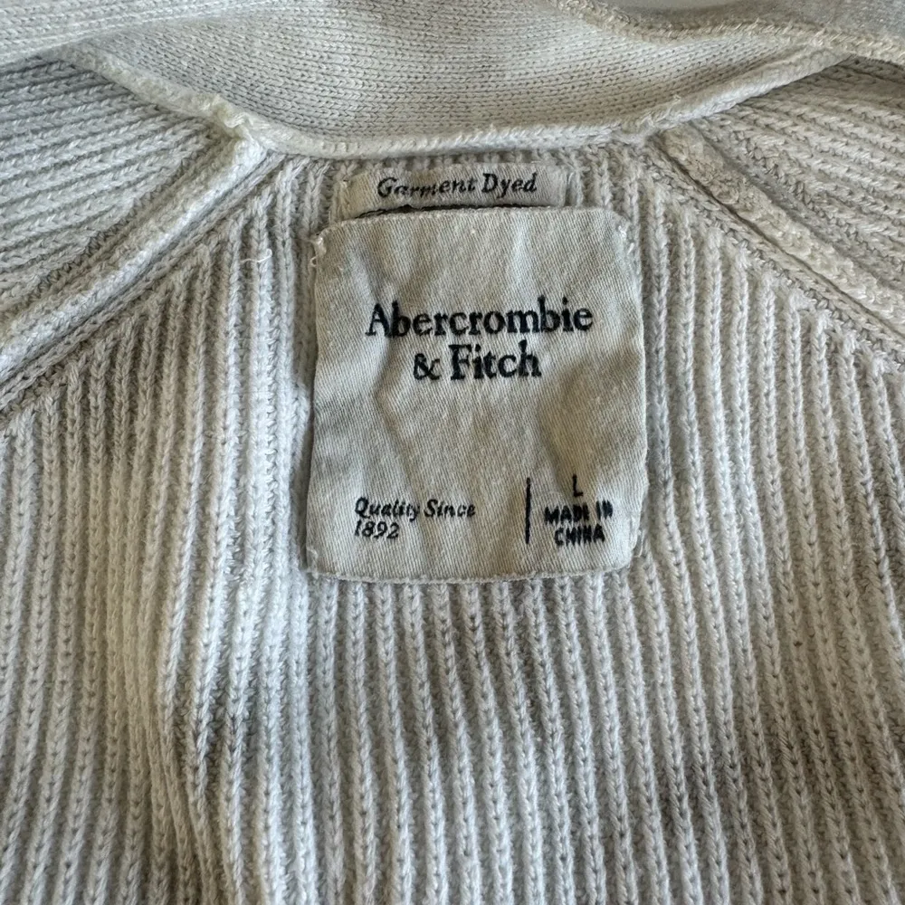 Abercrombie & Fitch White Gray Tie Dye Cotton Shaker Knit Long Duster Cardigan L - Image 4