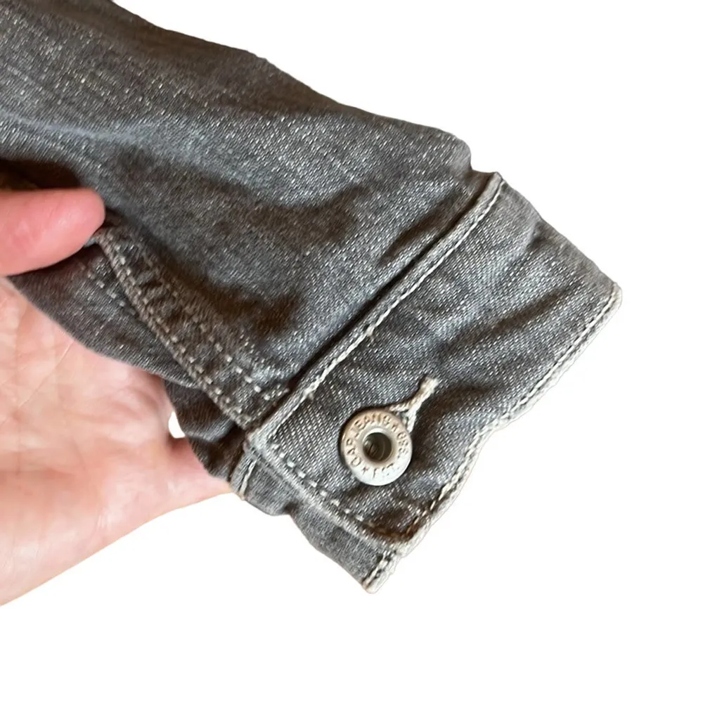 Gap Factory Gray Stretch Jean Jacket Size Medium - Image 6