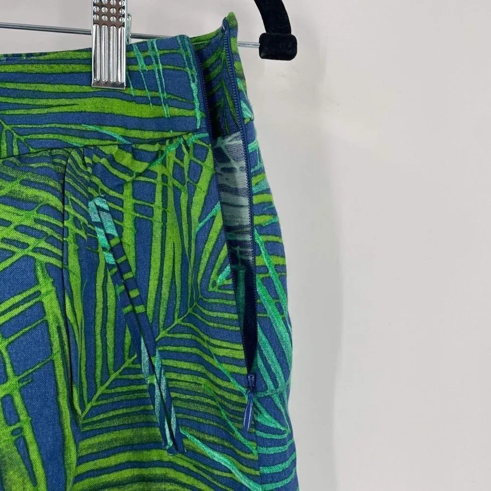 Banana Republic Women’s Tropical‎ Green Blue Vacation Linen Blend Skirt Size 6 - Image 7