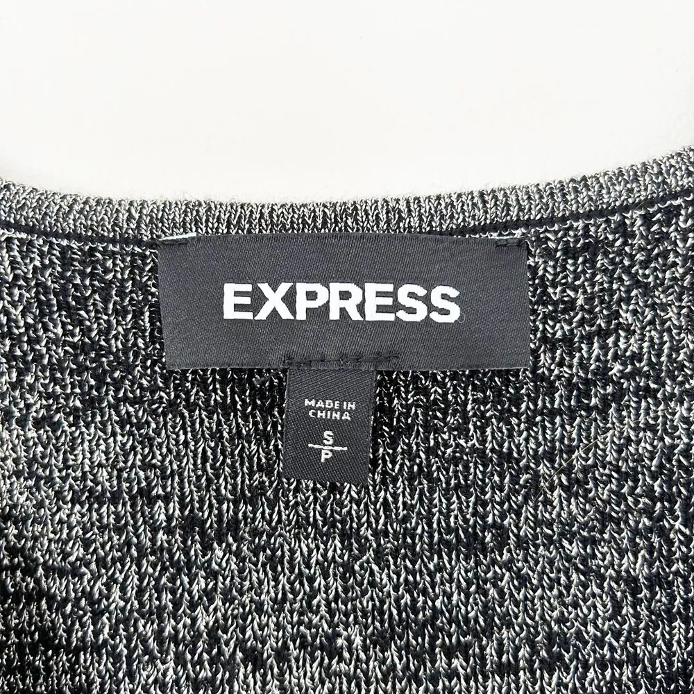 Express Gray Silver Sparkly V Neck Bodysuit Sz S - Image 2