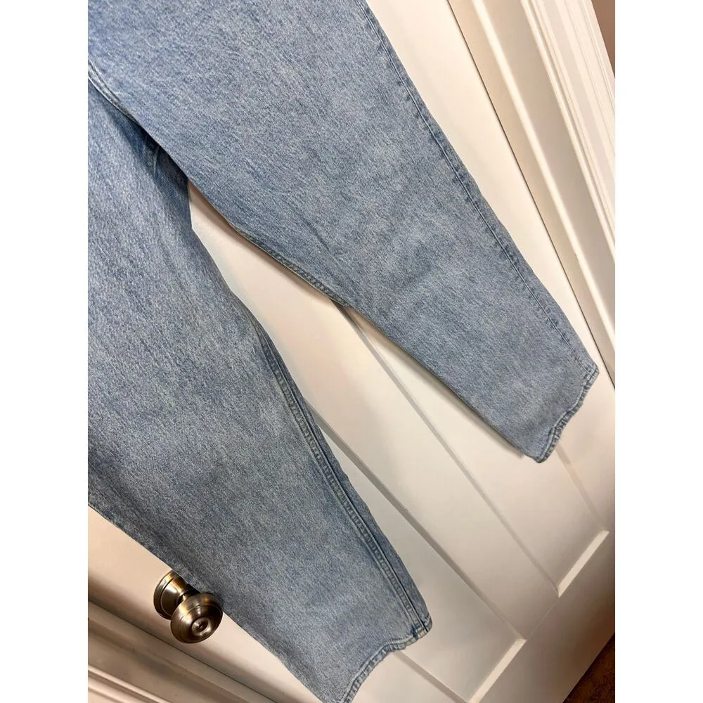 Abercrombie & Fitch Curve Love Ultra High Rise 90s Straight Jeans Blue SZ 28/6 - Image 4