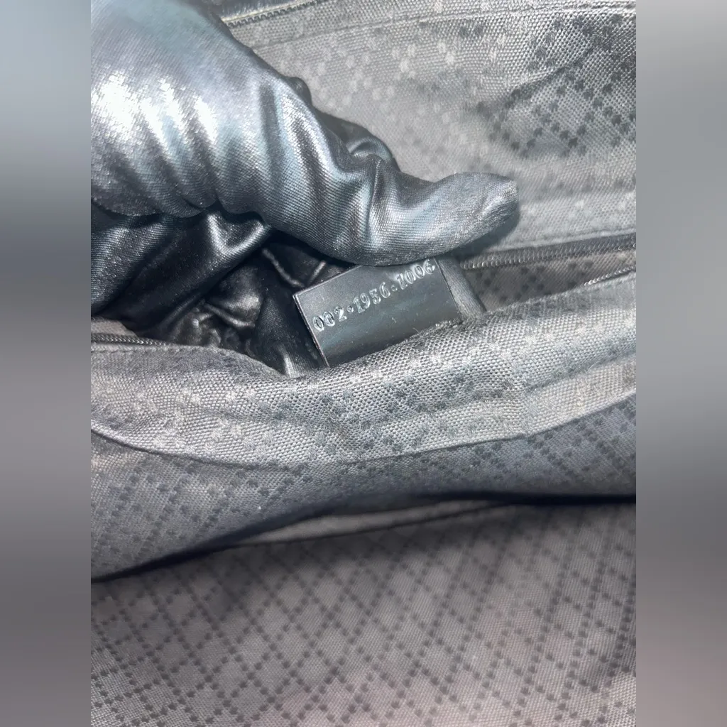 Gucci Vintage Black Nylon Tote Bag with Leather Trim - Image 7