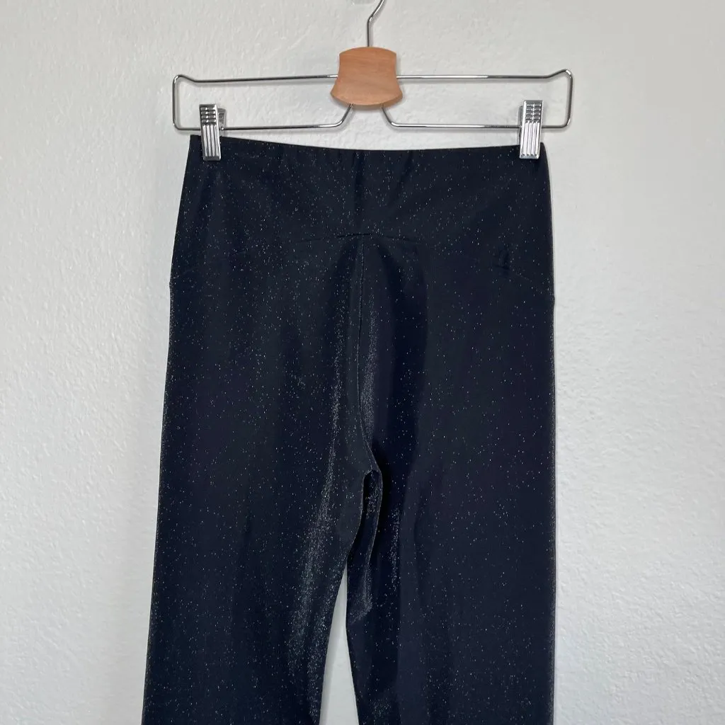 Yitty Black Sparkle Shimmer Relaxed Split Hem Activewear Leggings Medium - Image 3