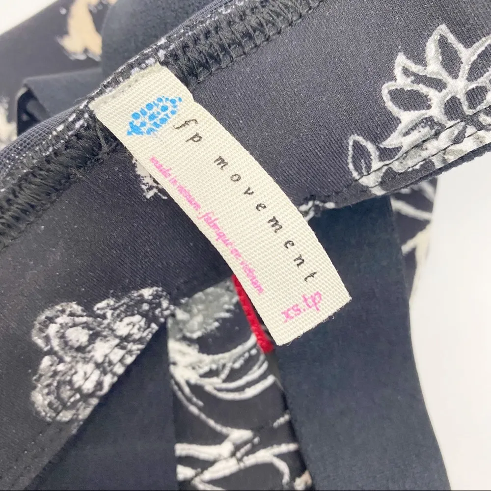 Free People Movement Freestyle Athletic Sports Bra: Black Floral Stripe - Image 10