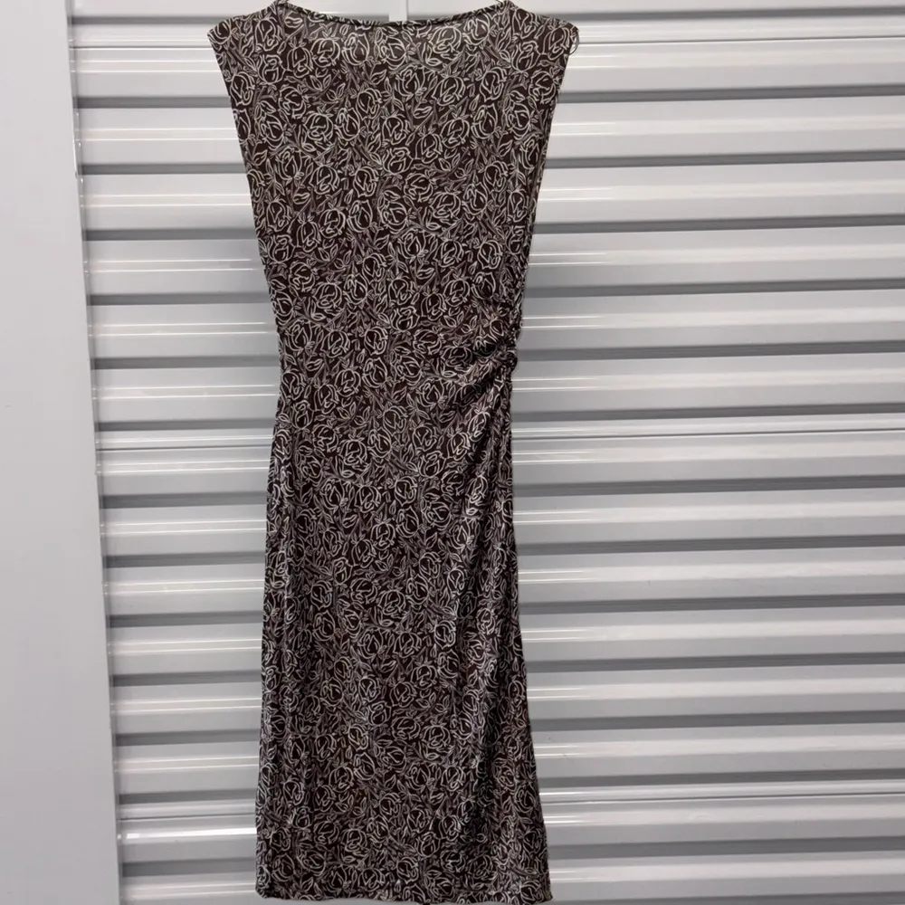 vintage Diane von Furstenberg Brown Floral Silk Dress Women's Size S - Image 3