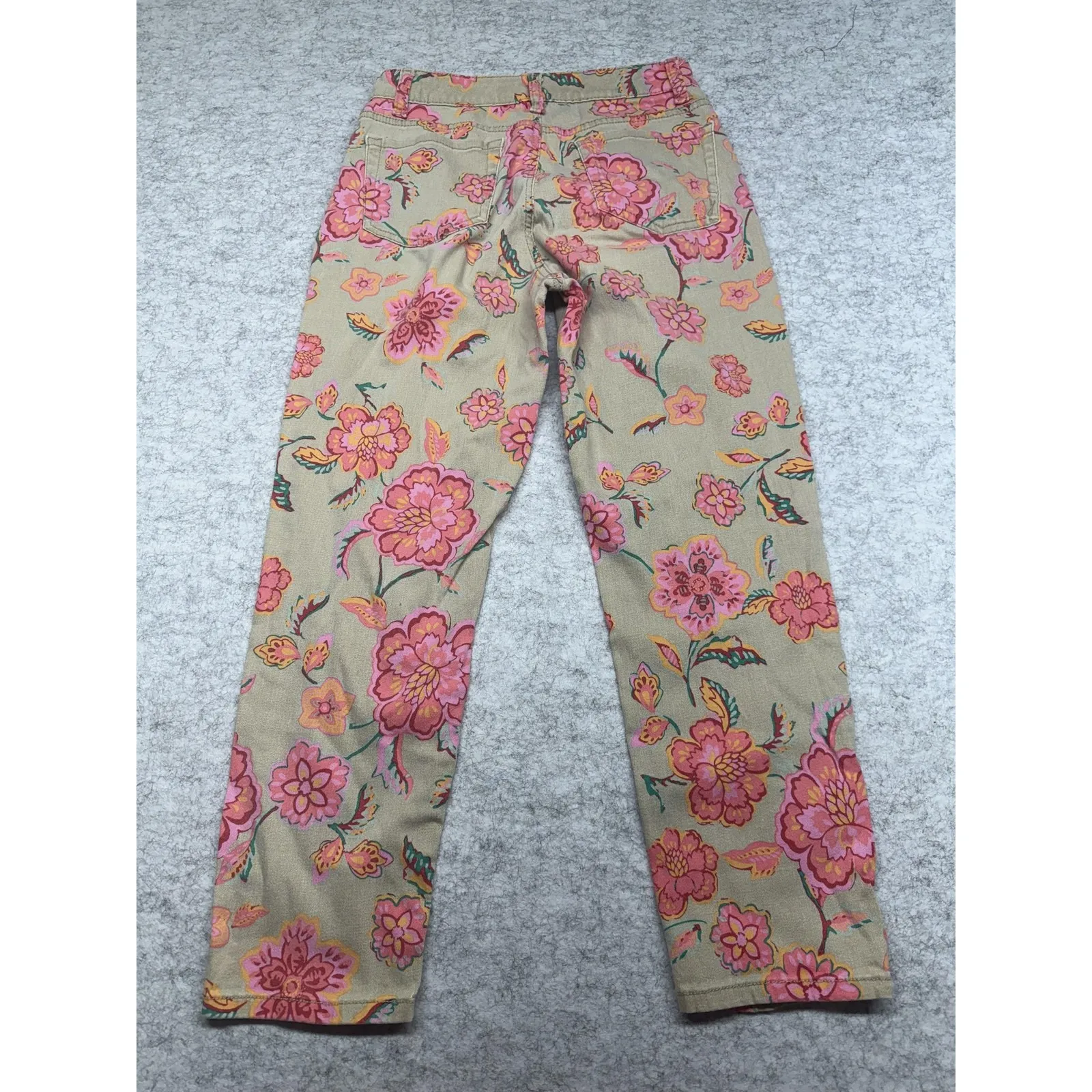 Jones New York‎ Jeans Pants Womens 8 Beige Pink Floral Soho Ankle Casual Stretch - Image 6